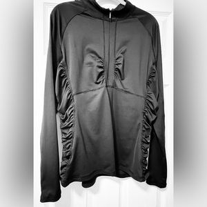 North Face Women’s Half Zip Ruched Long Sleeve Athletic Top Black Size XL